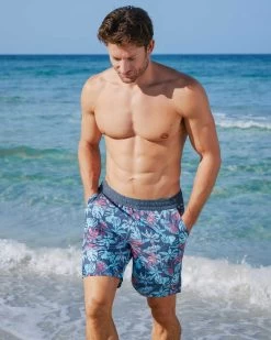 PINETTA PALM PRINT SWIM SHORT - 8" INSEAM (FINAL SALE) 12 PINETTA PALM PRINT SWIM SHORT - 8" INSEAM (FINAL SALE) -Style Vibe Shop 01 Flag Anthem Tampa 0217