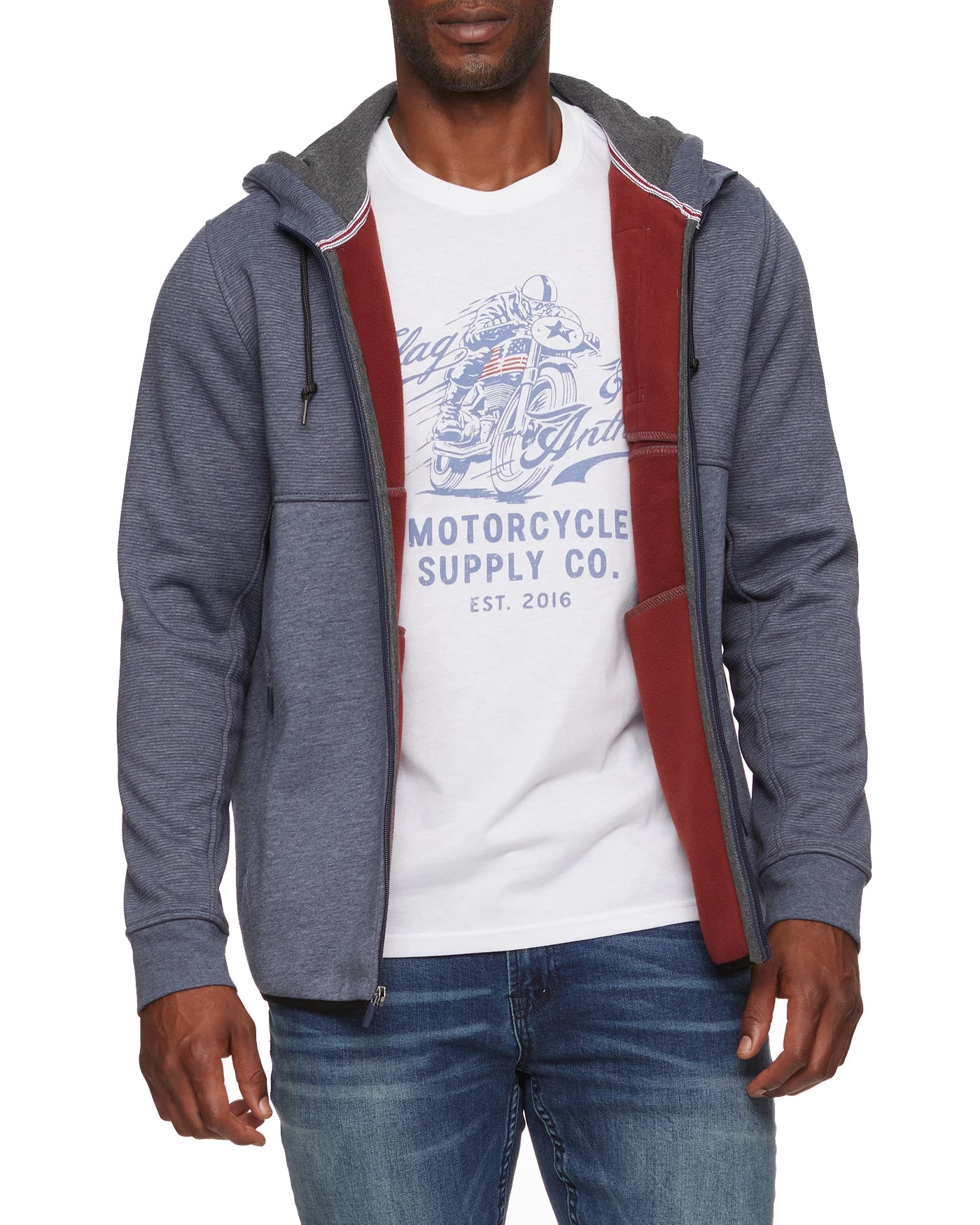 TRENT BLOCKED BONDED FLEECE FULL-ZIP HOODIE 7 TRENT BLOCKED BONDED FLEECE FULL-ZIP HOODIE - Image 5