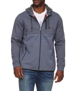 TRENT BLOCKED BONDED FLEECE FULL-ZIP HOODIE