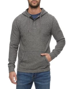 HERO TEXTURED KNIT HOODED HENLEY