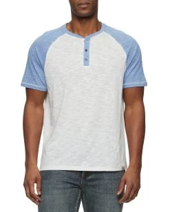 BIRMINGHAM SLUB RAGLAN HENLEY (FINAL SALE) -Style Vibe Shop COREKT1540 OAT BLUE 1243