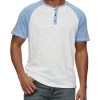 BIRMINGHAM SLUB RAGLAN HENLEY (FINAL SALE) -Style Vibe Shop COREKT1540 OAT BLUE 1248