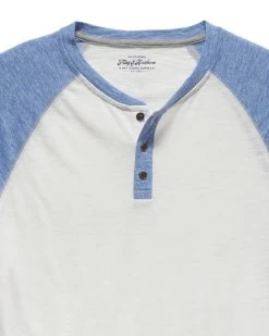 BIRMINGHAM SLUB RAGLAN HENLEY (FINAL SALE) -Style Vibe Shop COREKT1540 OATMEALBLUE 007 bffbb40f 7922 4b6c a67b 61bfeac6e74e