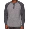ROLLINS SNOW SLUB LS RAGLAN HENLEY -Style Vibe Shop COREKT1717 ROLLINS LS SNOW SLUB RAGLAN HENLEY GREY ONYX 006