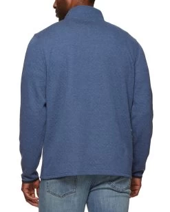 BRADNER SUPER-SOFT QUILTED 1/4-ZIP PULLOVER -Style Vibe Shop COREKT1725 BRANDER SUPER SOFT QUILTED QUARTER ZIP MOCK NECK NAVY HEATHER 016