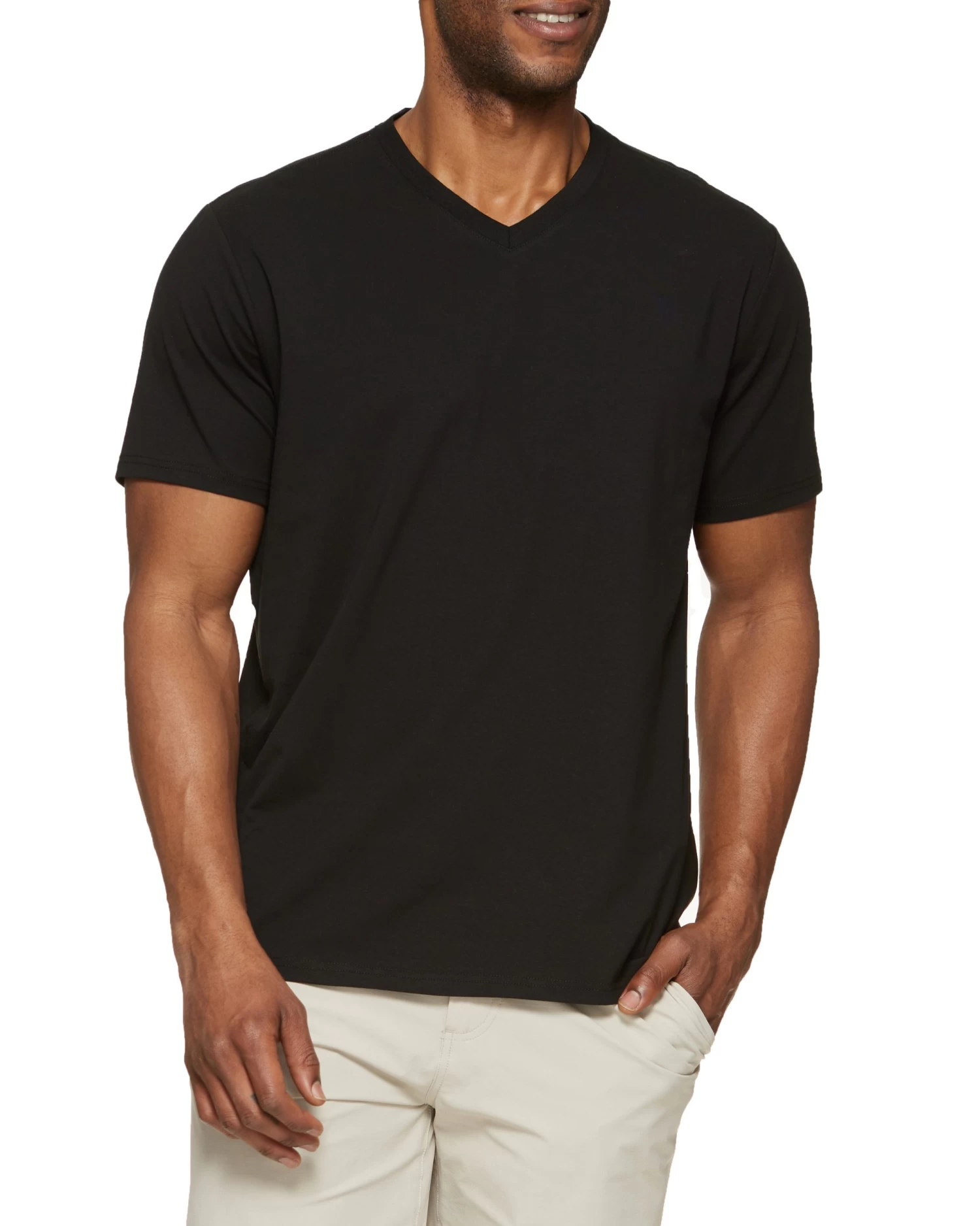 ESSENTIAL STRETCH COMFORT V-NECK TEE 3 ESSENTIAL STRETCH COMFORT V-NECK TEE