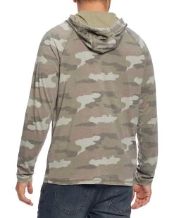 DUNBARTON CAMO BURNOUT HOODIE -Style Vibe Shop COREKT806 CAMO DUNBARTON CAMO PRINT BURNOUT JERSEY LS HENLEY HOODIE 028