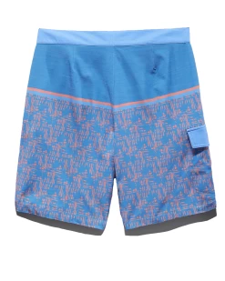 LARGO CROSSHATCH PACKABLE BOARD SHORT - 8" INSEAM (FINAL SALE) -Style Vibe Shop CORESH046 LARGO BLOCKED BOARD SHORT BLUE CORAL 018