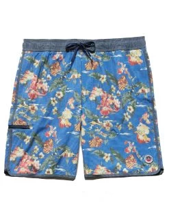 BROXTON HAWAIIAN PRINT SWIM SHORT - 8" INSEAM (FINAL SALE)