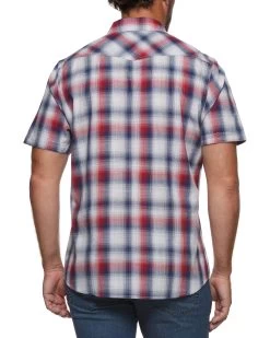 TOWSON WESTERN SHIRT -Style Vibe Shop COREWS1154V NAVY RED WHITE 009