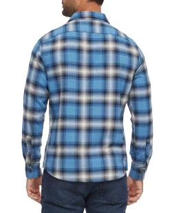 SANDERS FLANNEL SHIRT -Style Vibe Shop COREWS460 SANDERS LS SINGLE BLCHWT 005 80a03133 271f 4a0b b547 71178262c2a2