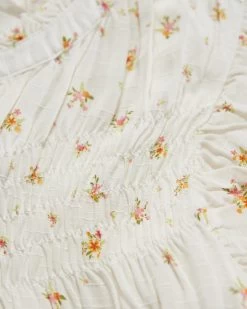 CASEY FLORAL PRINT RUCHED FLUTTER SLEEVE TOP 16 CASEY FLORAL PRINT RUCHED FLUTTER SLEEVE TOP -Style Vibe Shop DETAILS 7 007