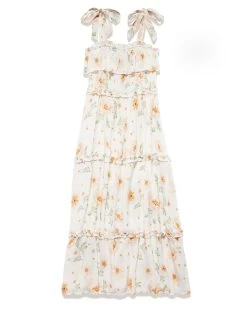ELSA FLORAL TIE-STRAP SMOCKED MAXI DRESS 9 ELSA FLORAL TIE-STRAP SMOCKED MAXI DRESS -Style Vibe Shop DRESS 013