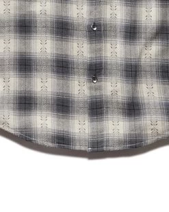 ALBEE TEXTURED SHIRT -Style Vibe Shop DS FA20WS232 ALBEE LS DOUsBLE POCKET SHIRT CREAM SLATE BLACK 006