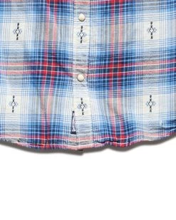 DOYLE WESTERN SHIRT -Style Vibe Shop DS FA22WS821 dDOYLE LS WESTERN SHIRT WHITE NAVY RED 010