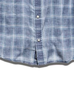 HARRISON VINTAGE SOFT WESTERN SHIRT 15 HARRISON VINTAGE SOFT WESTERN SHIRT -Style Vibe Shop DS SM22WS731 HARRISON LS VVINTAGE WASH WESTERN SHIRT NAVY AQUA 004