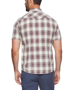 LANDRUM VINTAGE WASHED SS WESTERN SHIRT -Style Vibe Shop DS SM23WS1360 RED CREAM 614