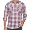 LUMBERTON VINTAGE SOFT WESTERN SHIRT 2 LUMBERTON VINTAGE SOFT WESTERN SHIRT -Style Vibe Shop DS SM23WS1435 HAYS LS VINTAGE WASH WESTERN SHIRT NAVY RED WHITE 010