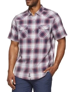 MILLPORT VINTAGE WASHED WESTERN SHIRT (FINAL SALE) 8 MILLPORT VINTAGE WASHED WESTERN SHIRT (FINAL SALE) -Style Vibe Shop DS SM23WS1470 MILLPORT VINTAGE WASH WESTERN SHIRT NAVY RED WHITE 006