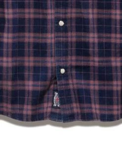 FOWLER VINTAGE WASHED SS WESTERN SHIRT -Style Vibe Shop DS SM23WS1514 FOWWLER SS VINTAGE WASH WESTERN SHIRT RUST INDIGO 004