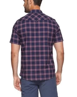 FOWLER VINTAGE WASHED SS WESTERN SHIRT -Style Vibe Shop DS SM23WS1514 RED NAVY 555