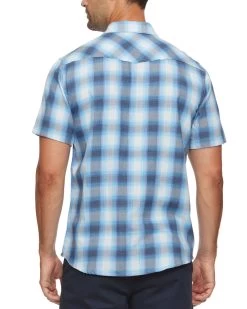 GADSDEN VINTAGE SOFT WESTERN SHIRT (FINAL SALE) -Style Vibe Shop DS SP23WS1159 GADSDEN SS VINTAGE WASH WESTERN SHIRT BLUE BLACK WHITE 012