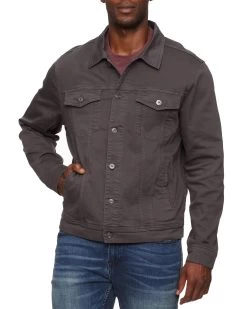 BRUNSWICK OVERDYE JEAN JACKET 11 BRUNSWICK OVERDYE JEAN JACKET -Style Vibe Shop FA21OW805 BRUNSWICK OVER DYED JEAN JACKET CHARCOAL 019