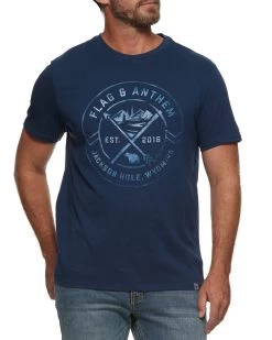 MOUNTAIN ARROWS SLUB TEE (FINAL SALE) -Style Vibe Shop FA21SS977 NAVY 003 9.47.54 AM