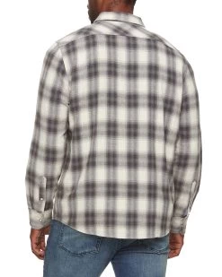 ALMA VINTAGE WASHED FLANNEL SHIRT -Style Vibe Shop FA21WS046V ALMA LS VINTAGE WASH WESTERN FLANNEL SHIRT CREAM CHARCOAL 025