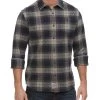 LINDEN HERRINGBONE FLANNEL SHIRT 1 LINDEN HERRINGBONE FLANNEL SHIRT -Style Vibe Shop FA21WS213 CHARCOAL 002 1