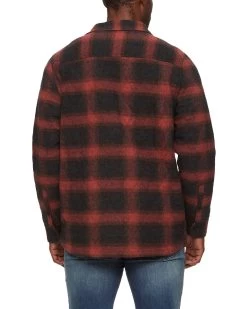 ROCKINGHAM QUILTED SHIRT JACKET -Style Vibe Shop FA22OW804 ROCKINGHAM QUILTED SHIRT JACKET RUST BLACK 016