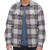 CLAYTON SHIRT JACKET -Style Vibe Shop FA22OW829 LT GREY NAVY ORANGE 008
