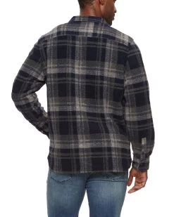 NEWBERG SHIRT JACKET -Style Vibe Shop FA22OW844 NEWBERG SINGLE POCKET SHIRT JACKET NAVY CHARCOAL 029