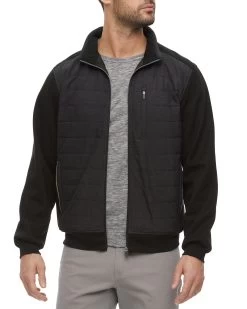BEND MIXED MEDIA PERFORMANCE JACKET 11 BEND MIXED MEDIA PERFORMANCE JACKET -Style Vibe Shop FA22OW850 BLACK 006