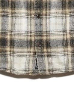 ESPARTO HERRINGBONE FLANNEL SHIRT -Style Vibe Shop FA22WS1001 WHITE BLUE TsAN 007