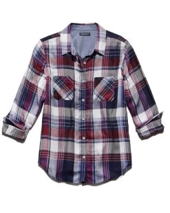 HOBART RELAXED SHIRT -Style Vibe Shop FA22WS1155W NAVY WINE 005