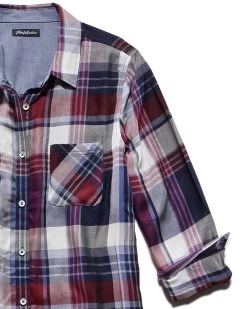 HOBART RELAXED SHIRT -Style Vibe Shop FA22WS1155W NAVY WINE 00a5