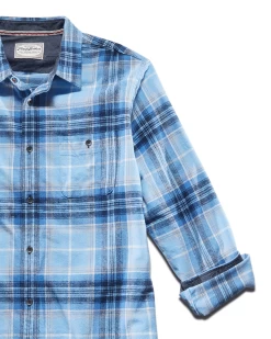 TYLER FLANNEL SHIRT -Style Vibe Shop FA22WS810 TYLER LS SINGLEE POCKET FLANNEL SHIRT BLUE WHITE RED 008 1