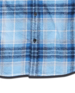 TYLER FLANNEL SHIRT -Style Vibe Shop FA22WS810 TYLER LS SINNGLE POCKET FLANNEL SHIRT BLUE WHITE RED 008 1