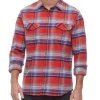 CONROE FLANNEL SHIRT -Style Vibe Shop FA22WS824 RED BLUE WHITE 016