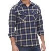 MOORES VINTAGE WASHED WESTERN SHIRT -Style Vibe Shop FA22WS831 NAVY 025