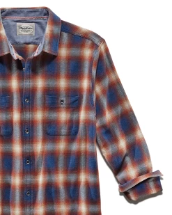 ALLENDALE VINTAGE WASHED FLANNEL SHIRT 12 ALLENDALE VINTAGE WASHED FLANNEL SHIRT -Style Vibe Shop FA22WS839 ALLENDALEE LS VINTAGE WASH SHIRT NAVY RUST 017