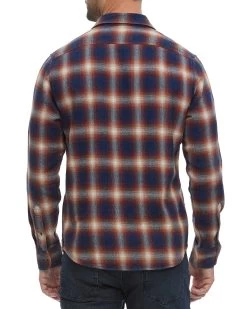 ALLENDALE VINTAGE WASHED FLANNEL SHIRT 11 ALLENDALE VINTAGE WASHED FLANNEL SHIRT -Style Vibe Shop FA22WS839 NAVY RED CAMEL 011