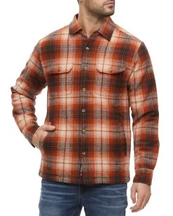 BOZEMAN FILLED SHIRT JACKET -Style Vibe Shop FA22WS864 ORANGE 016