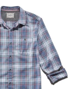 WESTLEY VINTAGE SOFT SHIRT 16 WESTLEY VINTAGE SOFT SHIRT -Style Vibe Shop FA22WS878 WESTLsEY LS VINTAGE WASH SHIRT NAVY LIGHT BLUE CORAL 003