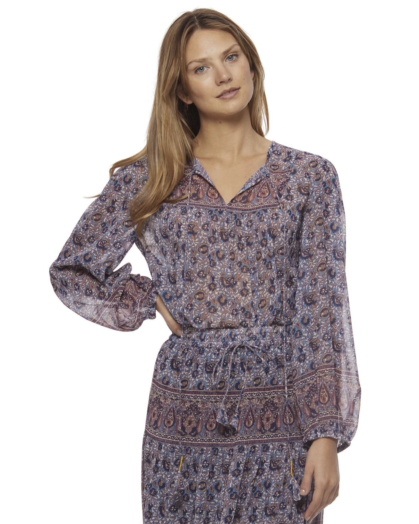 HOLLINS FLORAL PRINT PEEKABOO PEASANT TOP 3 HOLLINS FLORAL PRINT PEEKABOO PEASANT TOP