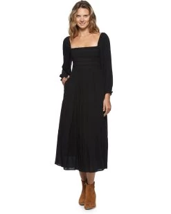 NORA SMOCKED MIDI DRESS 12 NORA SMOCKED MIDI DRESS -Style Vibe Shop FA23DR5100W NORA SS SMOCKED BODICE PANELED MIDI DRESS WOMENS DRESSES 012