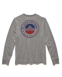 LOGO ICON STRIPED CREWNECK TEE -Style Vibe Shop FA23KT1733 LOGO ICON STRIPED W POCKET LS CREWNECK GREY HEATHER 007