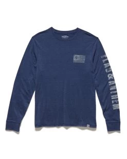 CORE FLAG CREWNECK TEE 11 CORE FLAG CREWNECK TEE -Style Vibe Shop FA23KT1734 CORE FLAG LS CREWNECK NAVY HEATHER 003