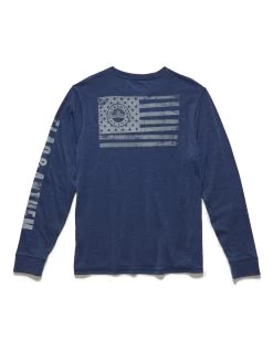 CORE FLAG CREWNECK TEE 10 CORE FLAG CREWNECK TEE -Style Vibe Shop FA23KT1734 CORE FLAG LS CREWNECK NAVY HEATHER 005